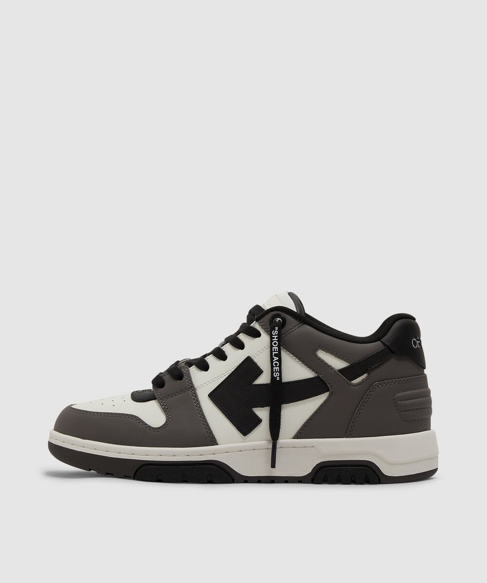 Off White CO Virgil Abloh Out of office leather sneaker | DARK GREY ...