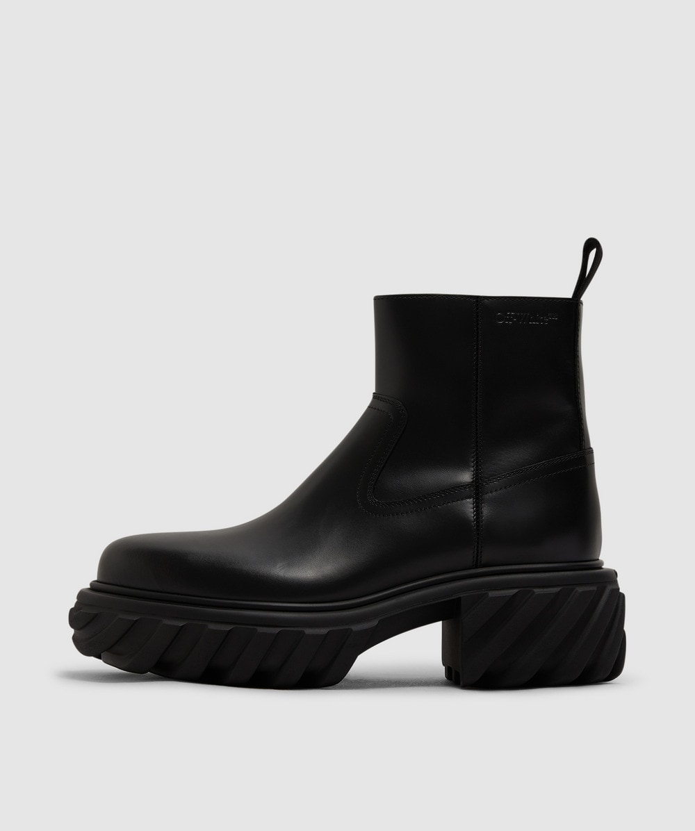 Off White CO Virgil Abloh Exploration Motor Ankle Boot (Black Blac - 42) - Size 42, Unisex