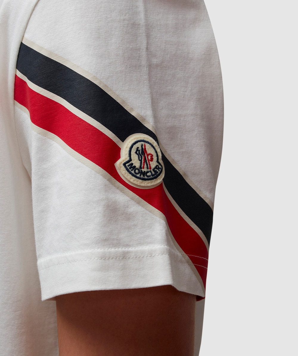 MONCLER☆Tricol arm stripe t-shirt Ｔシャツ 2色【UK発】 Moncler Tricol arm stripe t-shirt | BLACK | SEVENSTORE