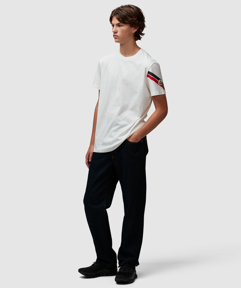 MONCLER☆Tricol arm stripe t-shirt Ｔシャツ 2色【UK発】 Moncler Tricol arm stripe t-shirt | WHITE | SEVENSTORE