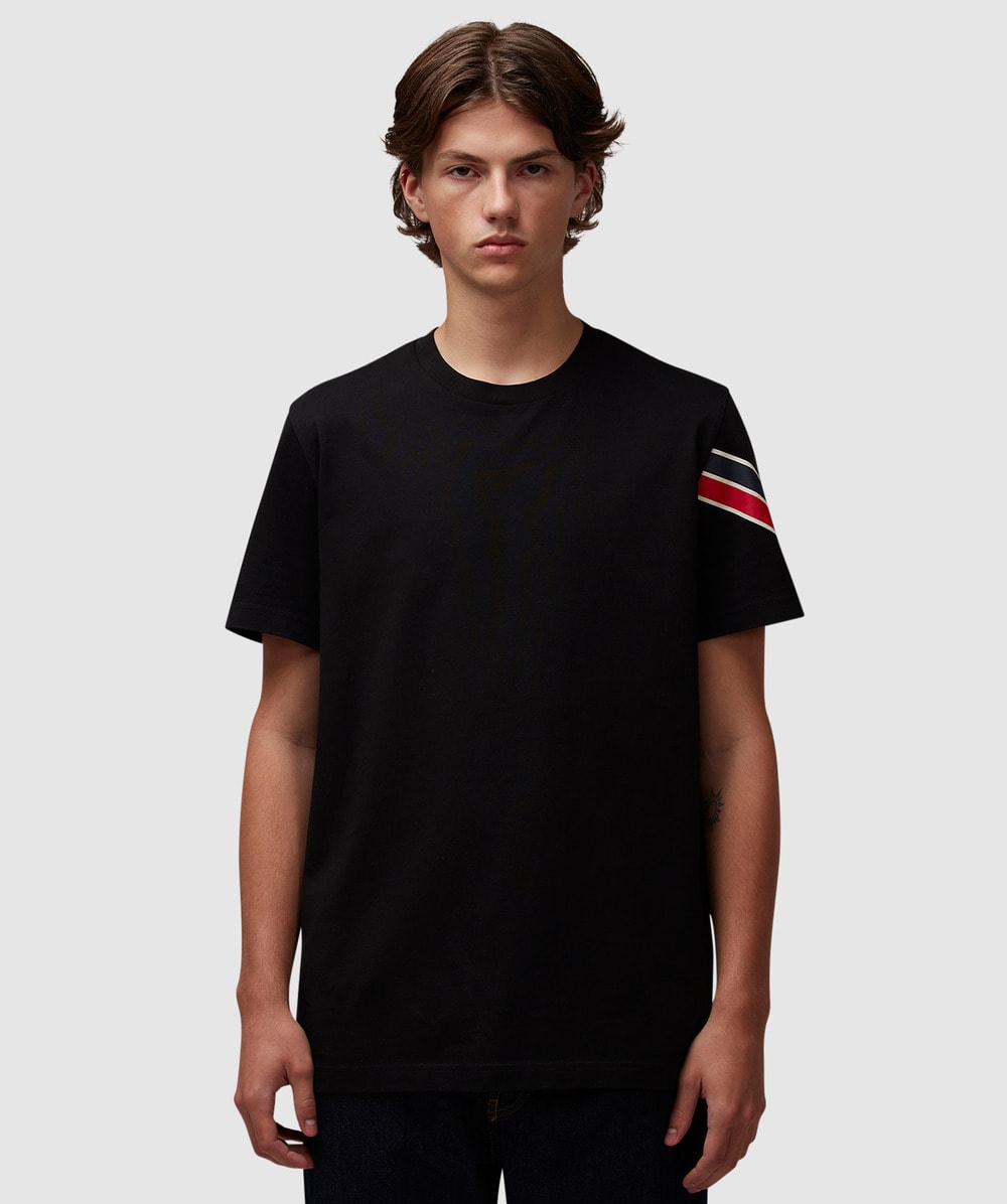 Moncler Tricol Arm Stripe T-Shirt (Black - S) - Size S, Unisex