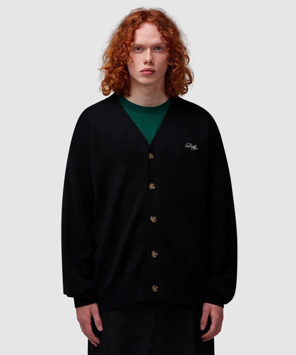 Drôle de Monsieur Knitted Cardigan (Black - Xl) - Size XL, Male