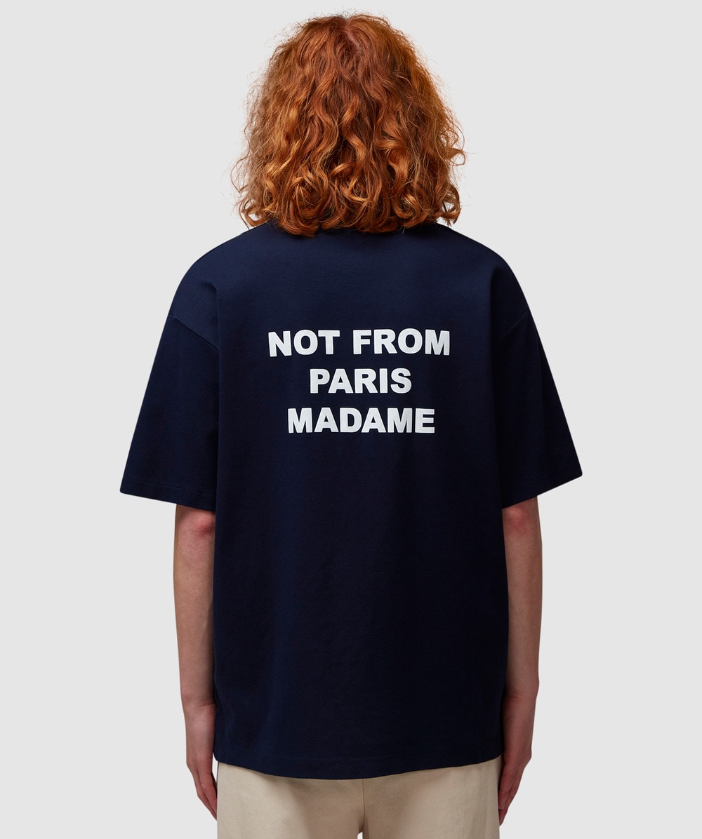 Drôle De Monsieur T Shirt Slogan Black In Navy