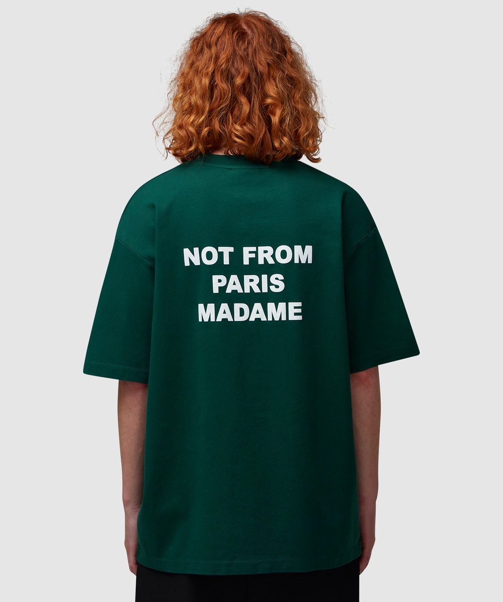 Drôle de Monsieur Le T-Shirt Slogan (Dark Green - L) - Size Clothing & Accessories > Clothing > Shirts & Tops, Unisex