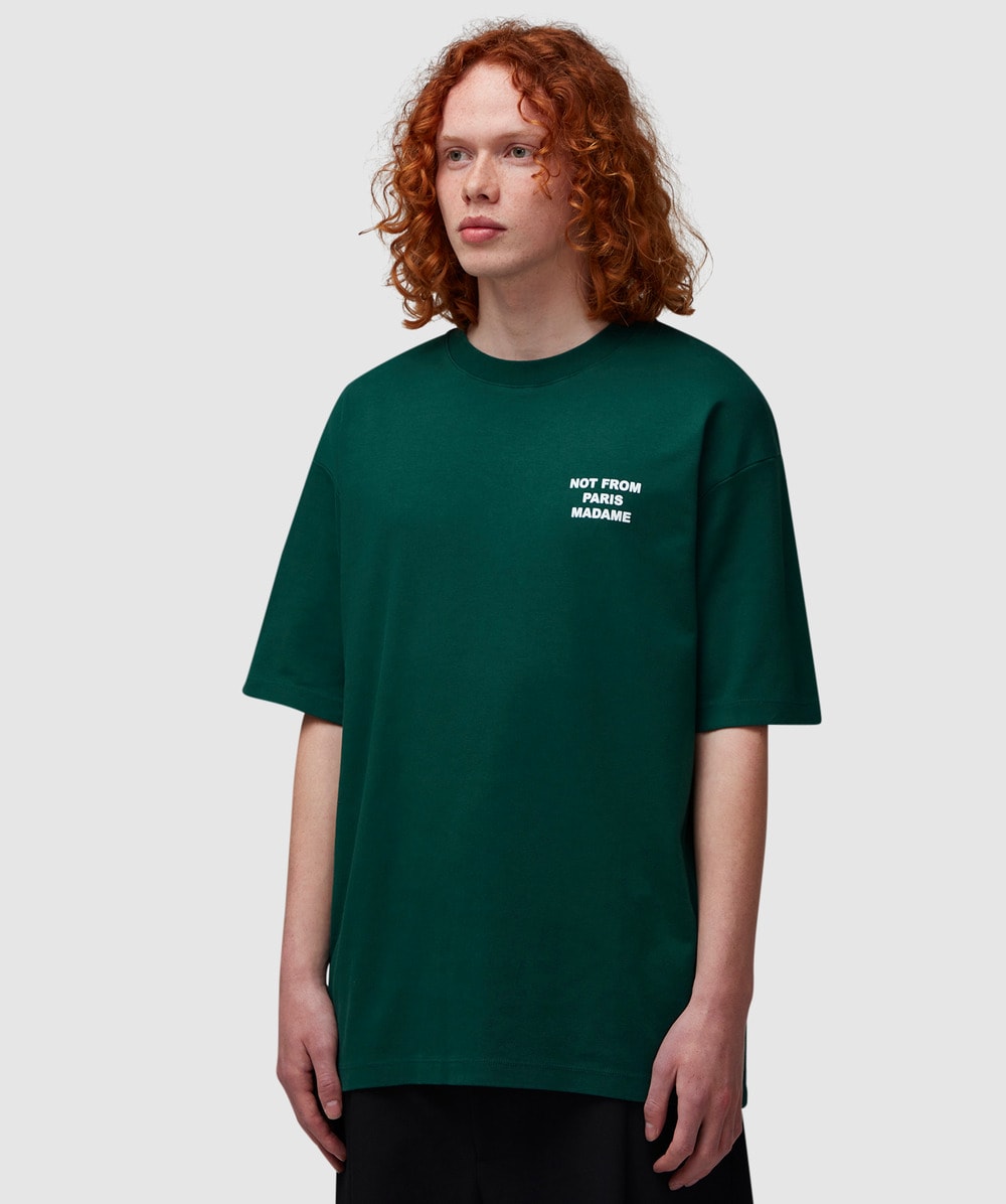 Tシャツ・カットソー DROLE DE MONSIEUR Men T Shirts TS202 CO002LGN Green Drole De Monsieur DROLE DE MONSIEUR Men T-Shirts TS202