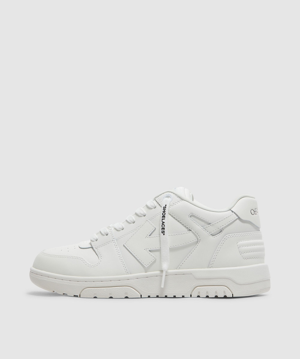 Off White C/o Virgil Abloh Off White Co Virgil Abloh Out Of Office Leather Trainer In White White