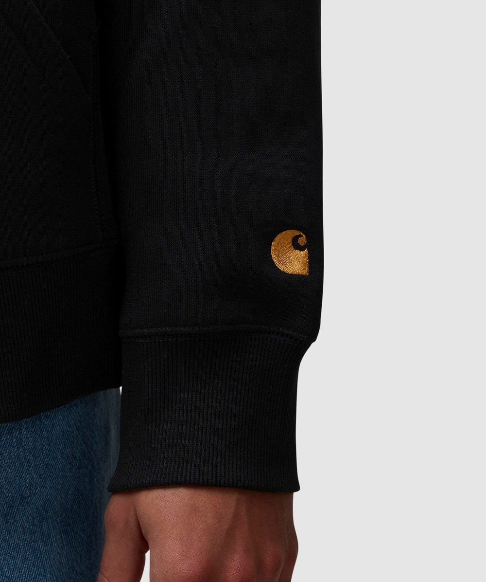 Carhartt WIP Chase zip hoodie | BLACK / GOLD | SEVENSTORE