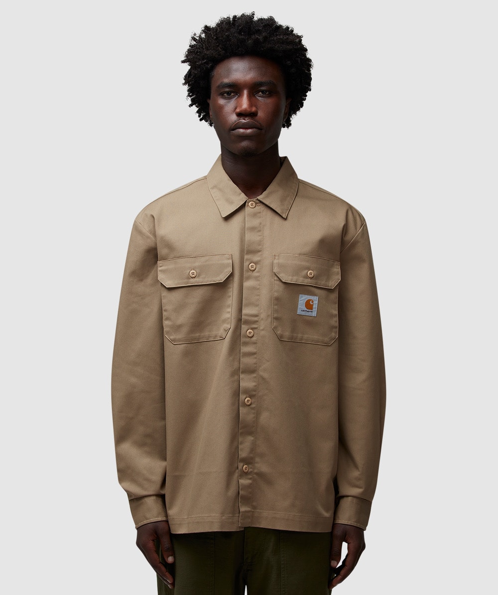 Carhartt Wip Long Sleeve Craft Shirt In Leather