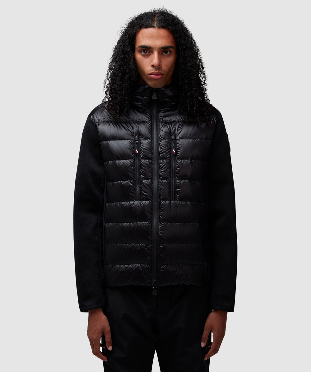 Moncler Grenoble Zip Hooded Down Cardigan (Black - L) - Size L, Male