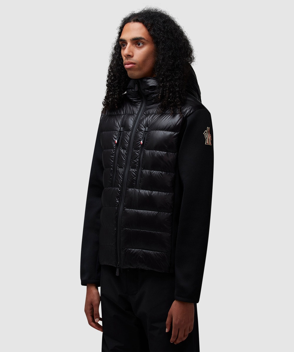 MONCLER☆GRENOBLE ダウンMIX ZIP ジャケット S BLACK Moncler Grenoble - Knitted and Quilted Shell Down Ski Jacket