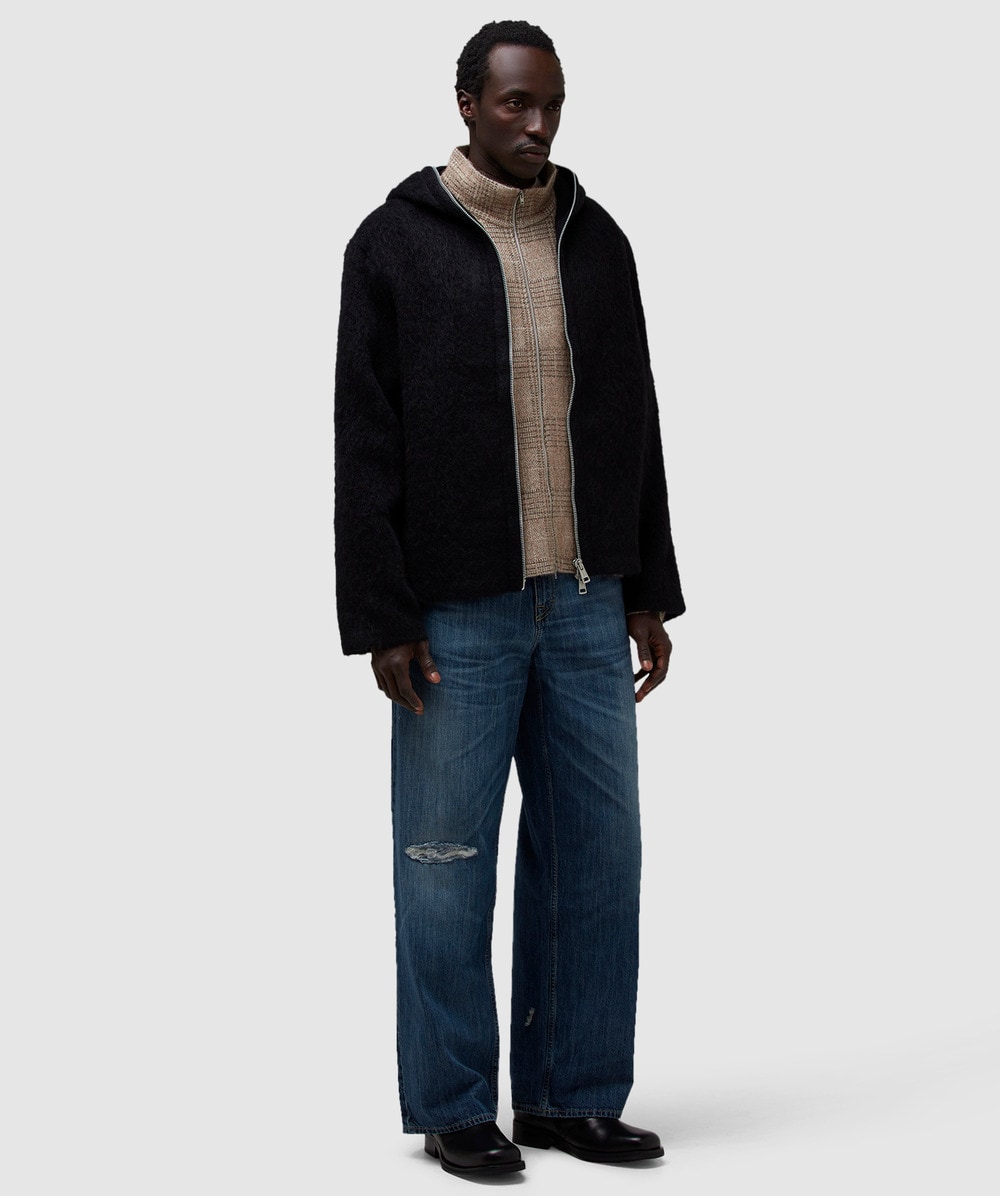 Our Legacy Full zip hairy wool jacket | BLACK | SEVENSTORE