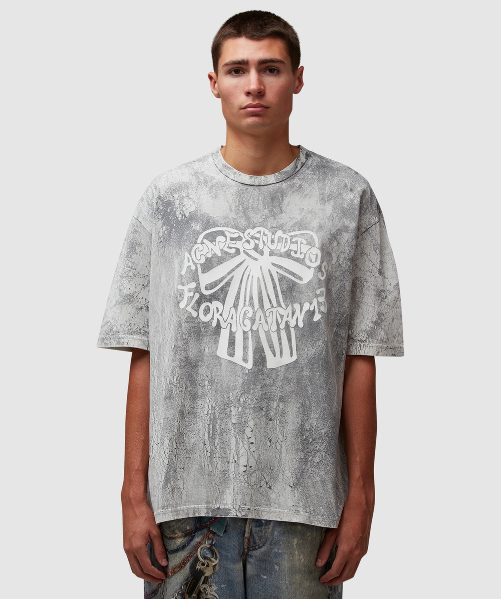 Acne Studios Exford Bow Logo T-Shirt (Faded Black - M) - Size M, Unisex