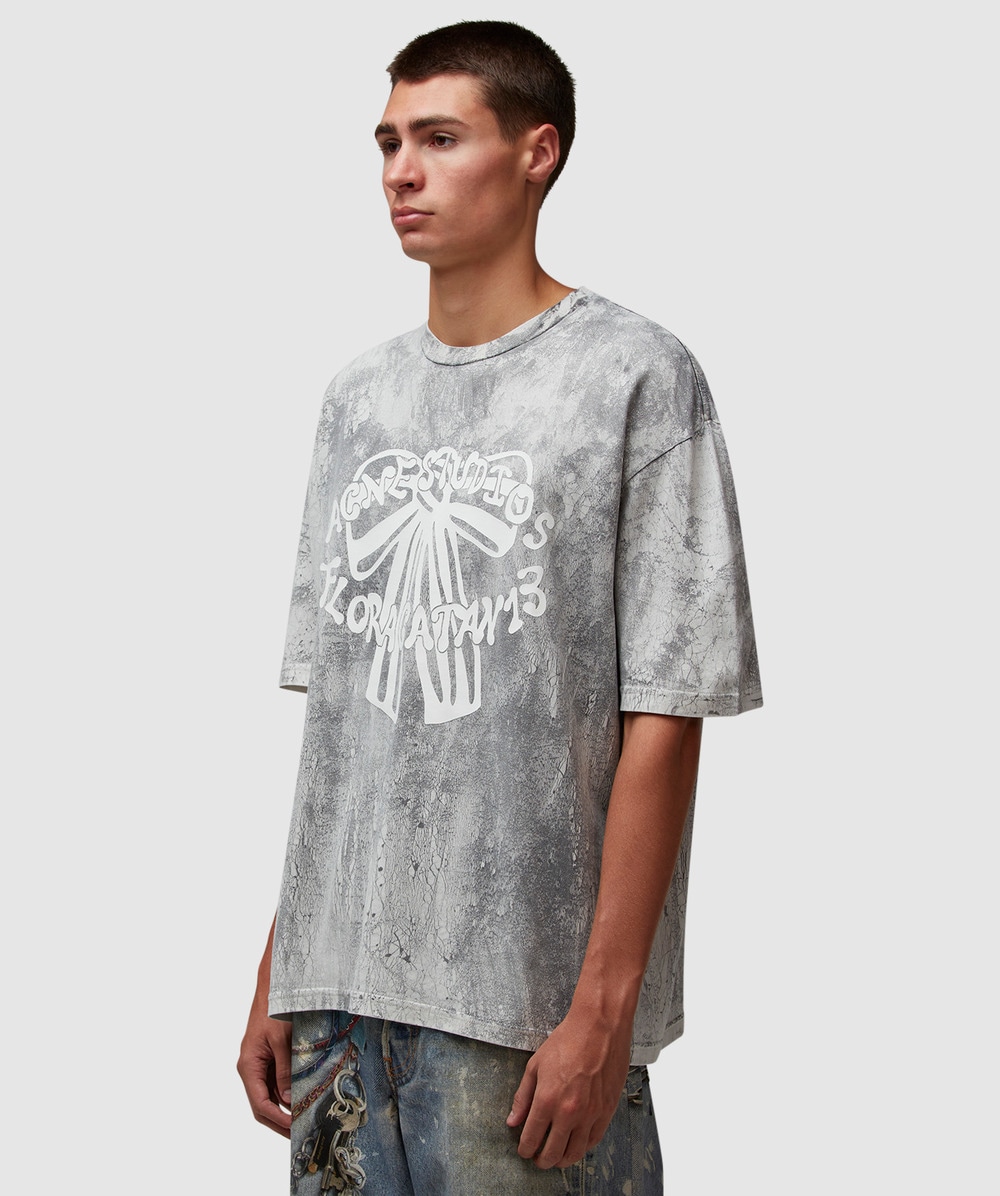 Acne Studios/エクスフォード ボウ ロゴ Tシャツ Acne Studios Exford bow logo t-shirt | FADED BLACK | SEVENSTORE