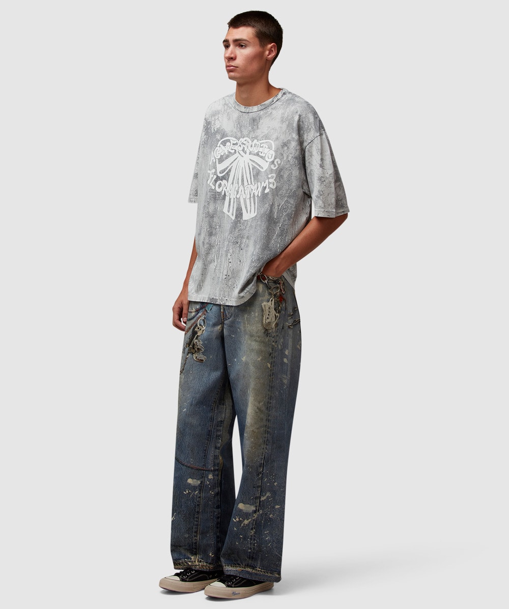 Mサイズ在庫あり【ACNE STUDIOS】 Bow Logo Tシャツ Acne Studios Exford bow logo t-shirt | FADED BLACK | SEVENSTORE