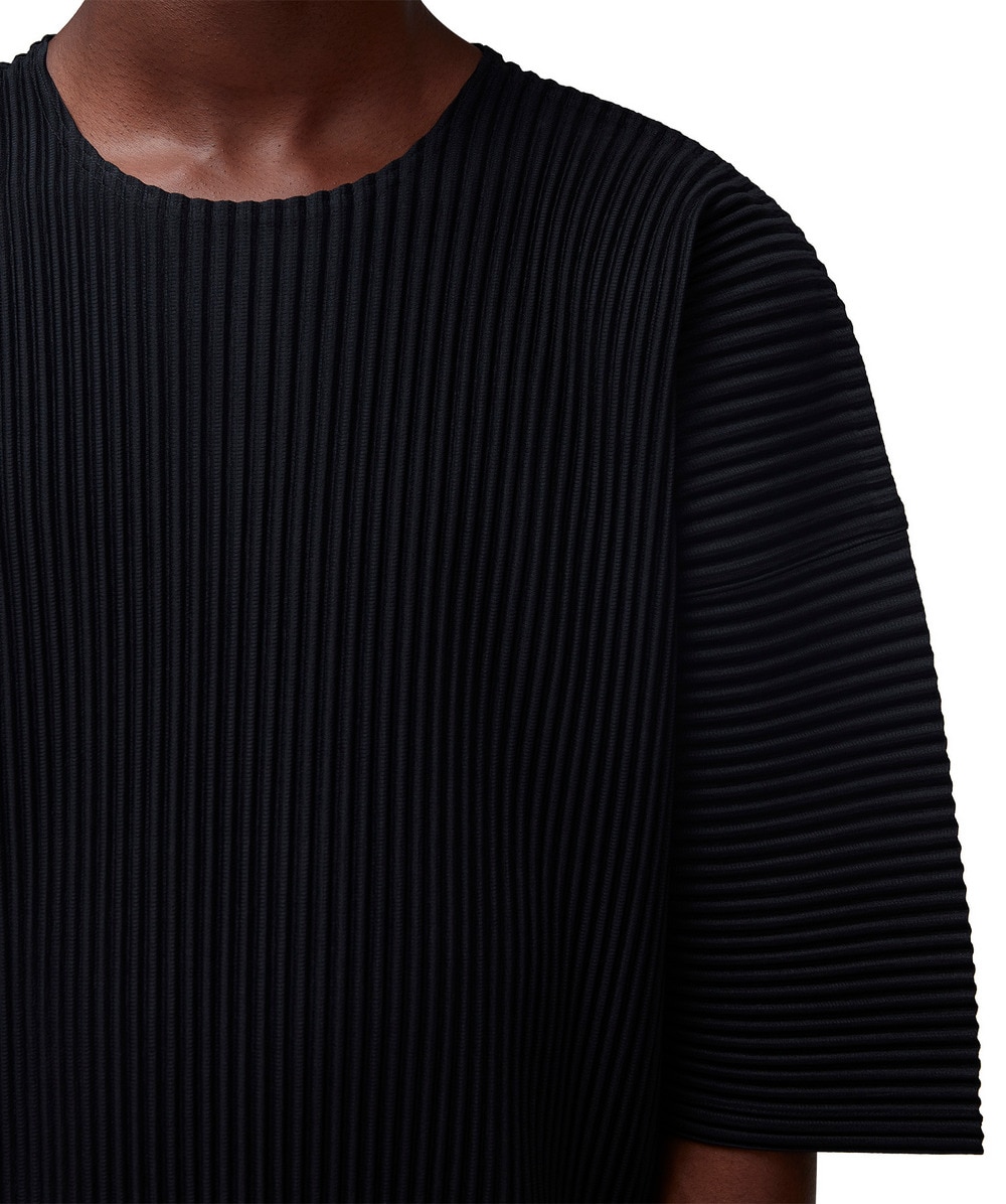 Homme Plissé Issey Miyake Pleats oversized t-shirt | BLACK