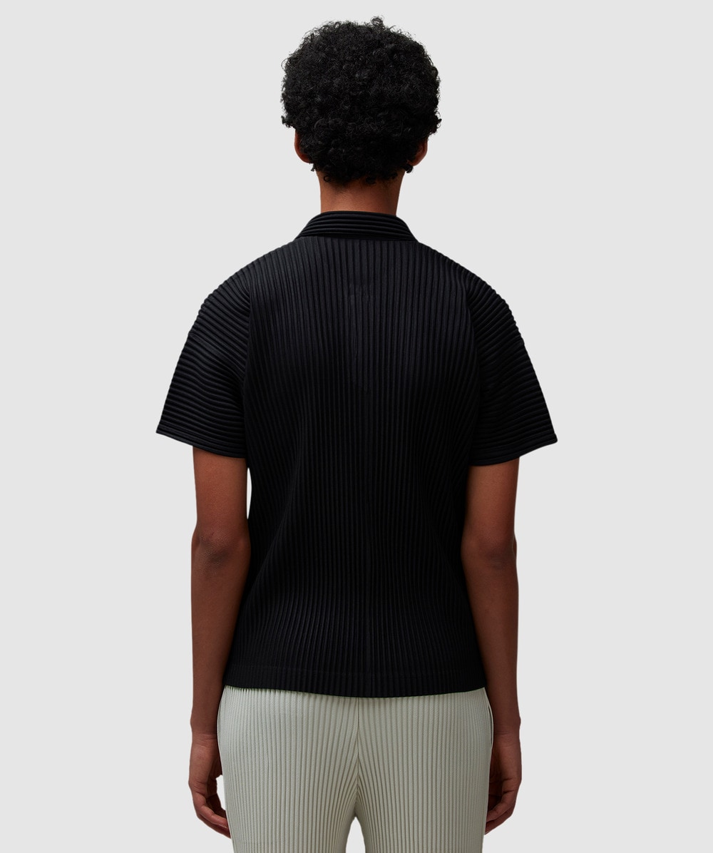 Homme Plissé Issey Miyake Basic pleats polo shirt | BLACK | SEVENSTORE