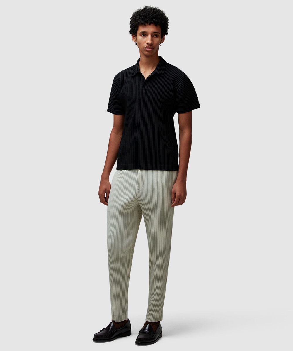 Homme Plissé Issey Miyake Basic pleats polo shirt | BLACK | SEVENSTORE