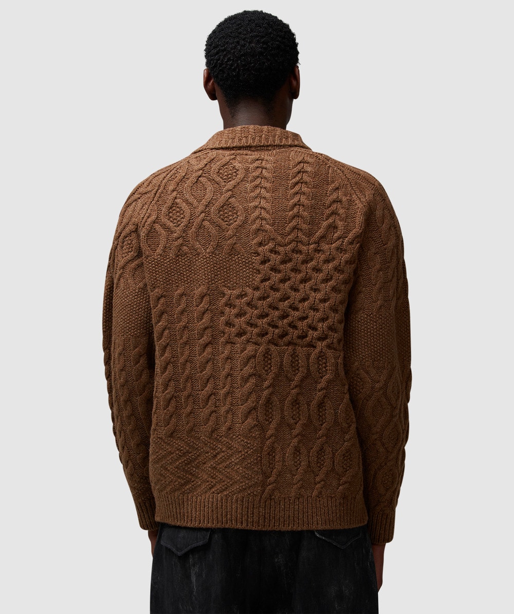 Beams Plus Alan patchwork cardigan | BROWN | SEVENSTORE