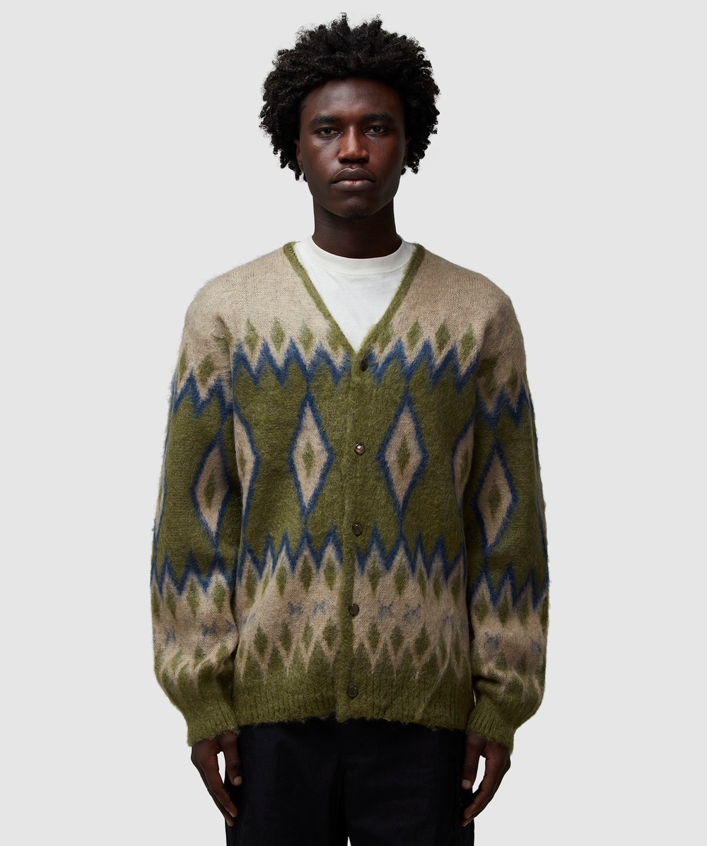 Needles Mohair Cardigan (Olive - Xl) - Size XL, Male