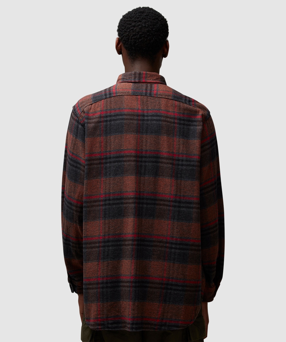 engineered garments WorkShirtOrangePlaid Work Shirt Orange, Navy & Green Printed Plaid | Engineered
