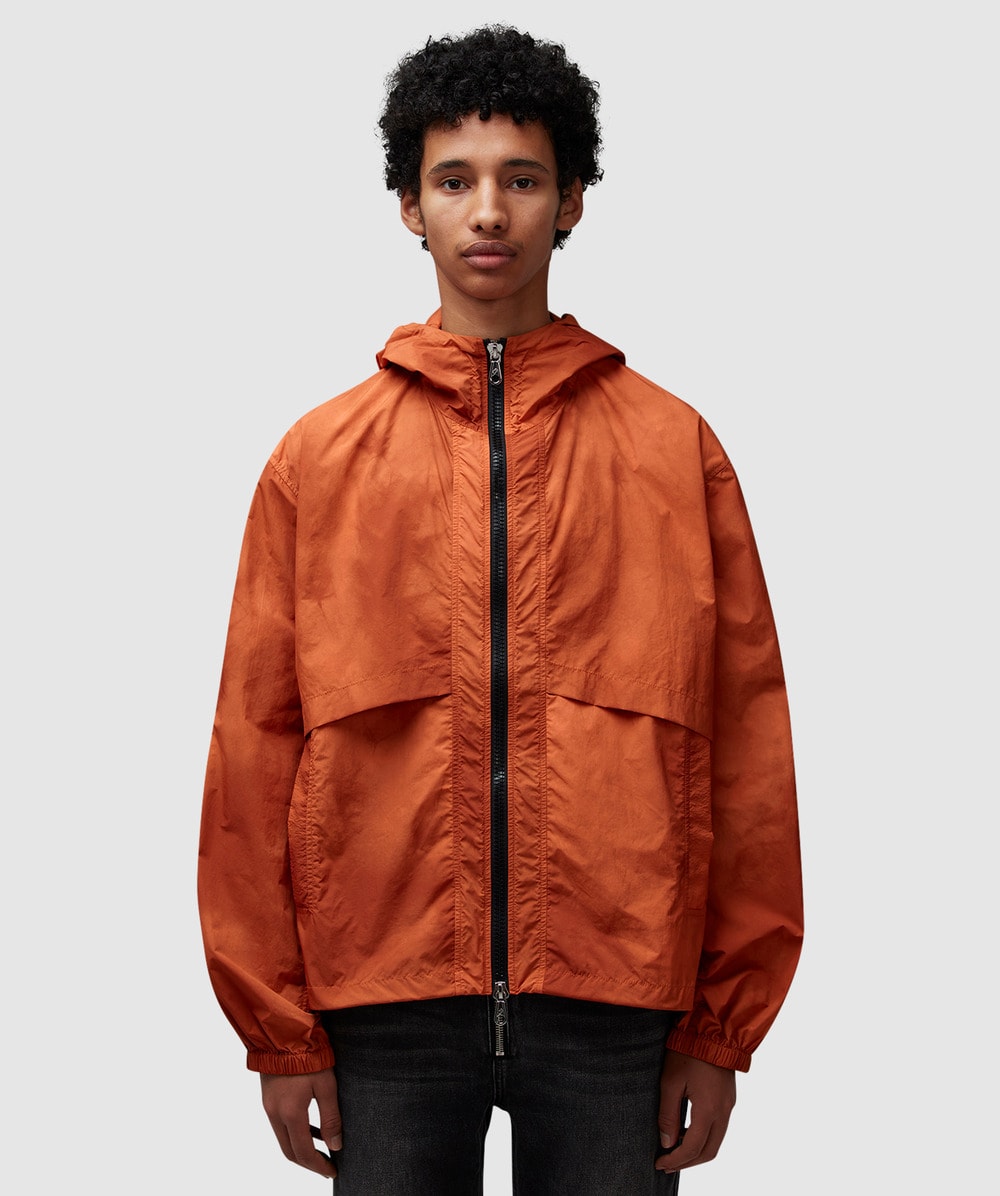 Cole Buxton Silk Windbreaker In Orange