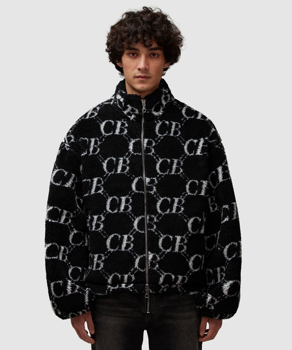 Cole Buxton Cb Monogram Fleece Jacket (Black - Xl) - Size XL, Male