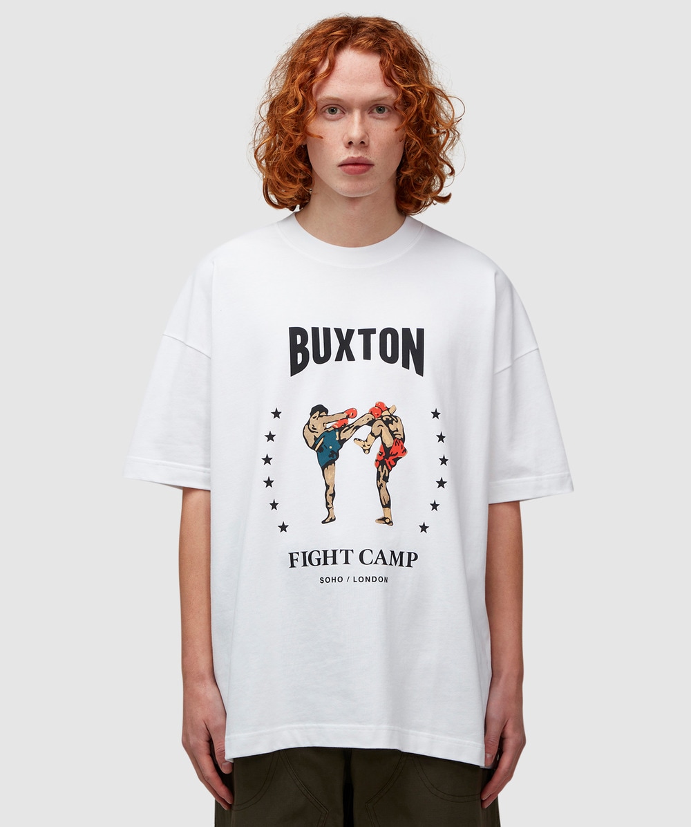 Cole Buxton Mens White Fight Camp Graphic-print Relaxed-fit Cotton-jersey T-shirt