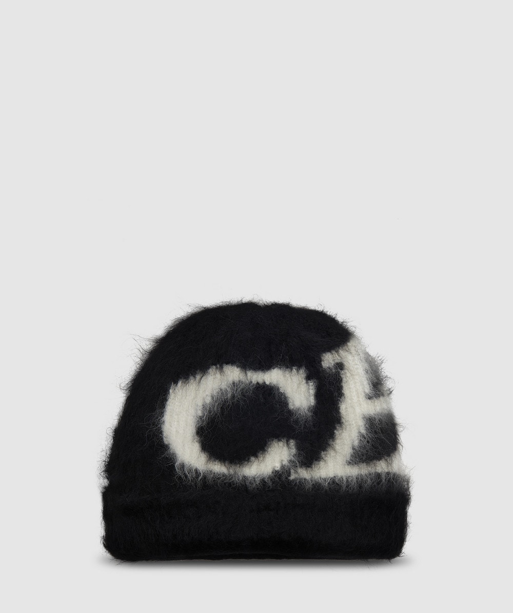 Cole Buxton Super Alpaca Logo Beanie In Black