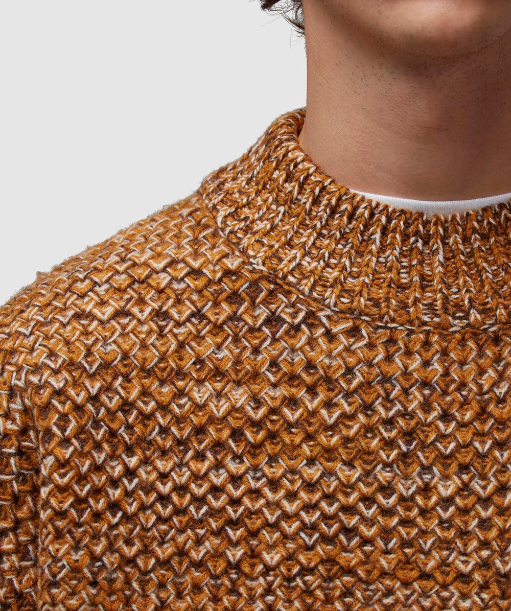 Drôle de Monsieur Embroidered knit jumper | BROWN | SEVENSTORE