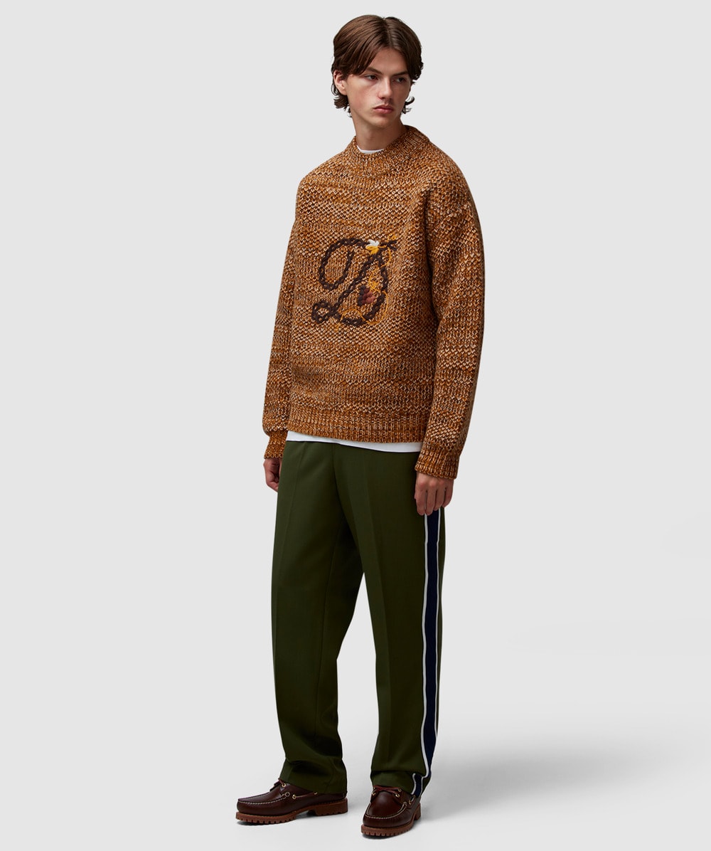 【関税&送料込】DROLE DE MONSIEUR Sweaters Brown Drôle de Monsieur Embroidered knit jumper | BROWN | SEVENSTORE