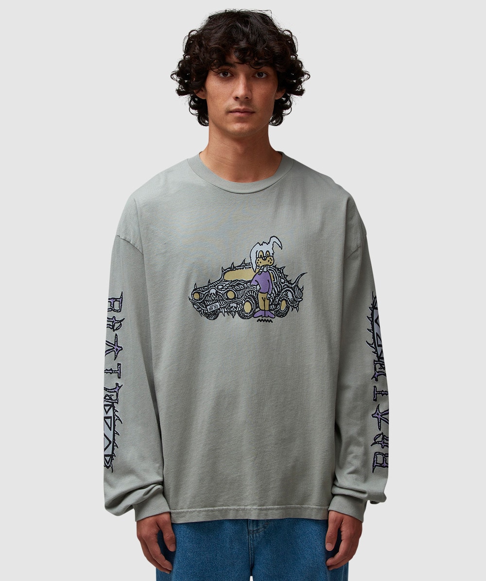 Brain Dead Bio Dog Long Sleeve T-Shirt (Seagrass - S) - Size S, Male