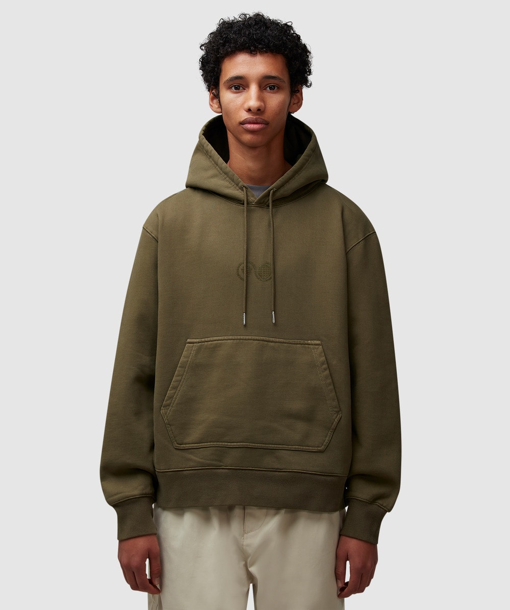 Purple Mountain Observatory Garment Dye Hoodie (Khaki - S) - Size S, Male