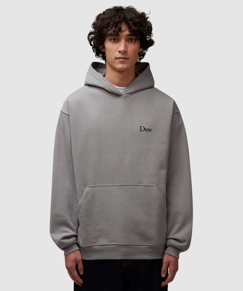 Dime Classic Small Logo Hoodie (Charcoal - S) - Size S, Male