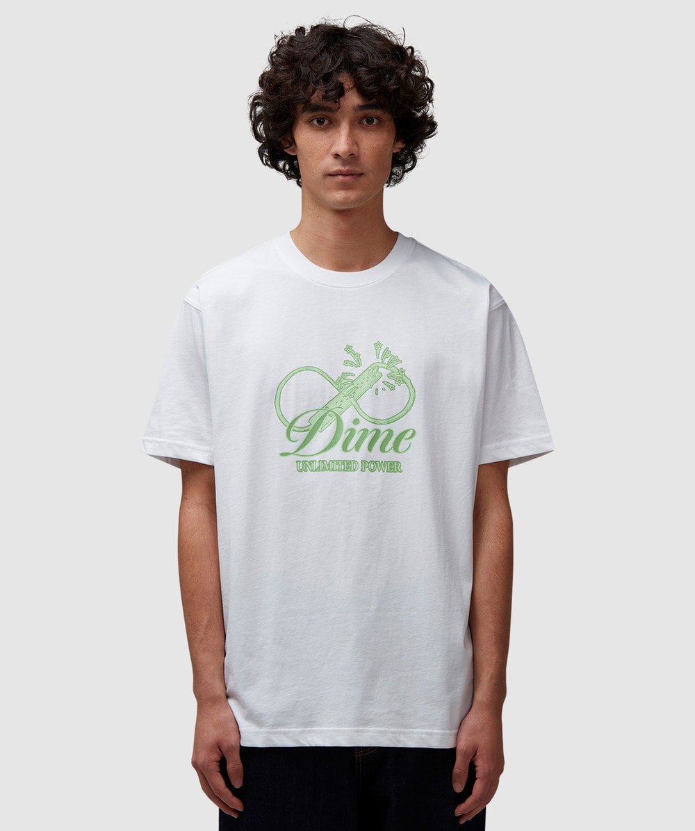 Dime Cursive Power T-shirt In White