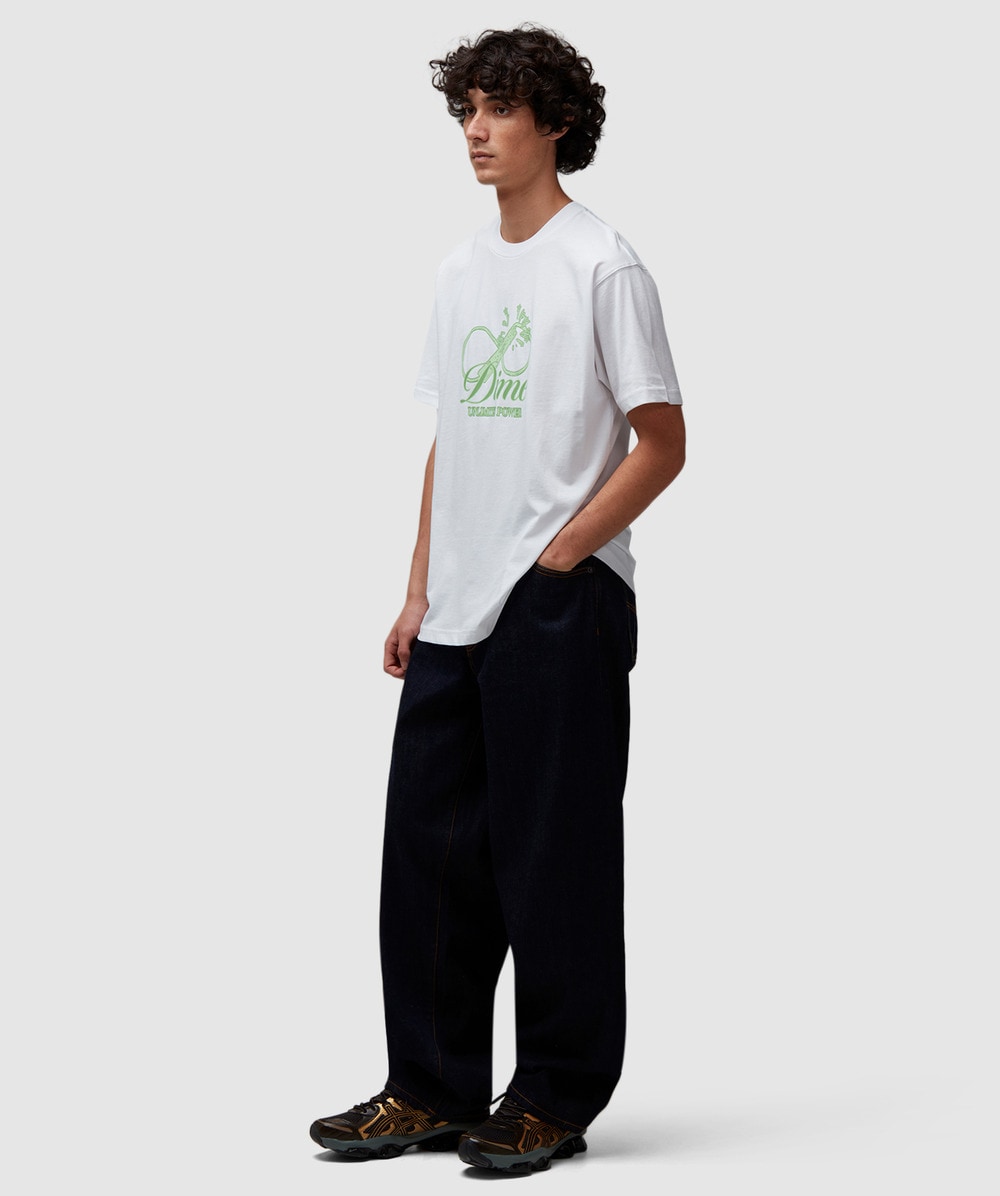 Dime Cursive power t-shirt | WHITE | SEVENSTORE