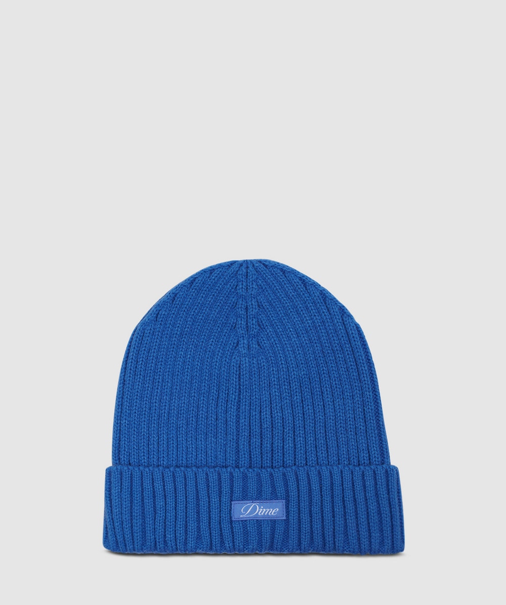 Dime Cursive Fold Beanie In Sky Blue