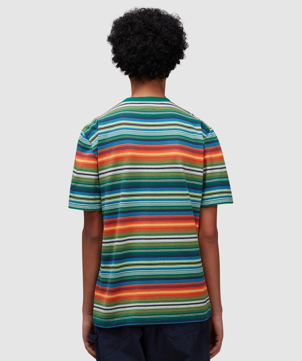 Noah Striped pocket t-shirt | GREEN | SEVENSTORE