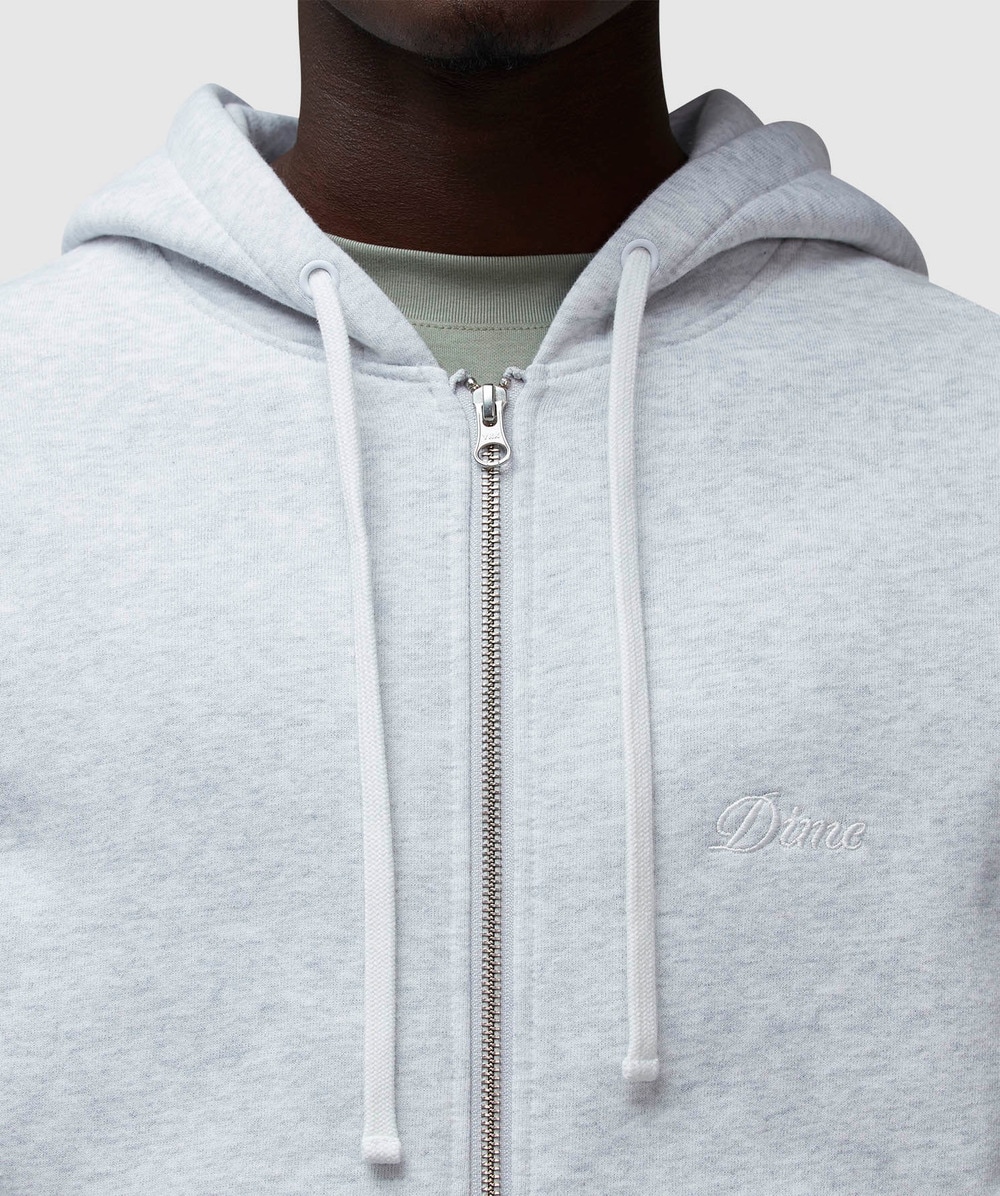 Dime Cursive small logo zip hoodie | ASH | SEVENSTORE