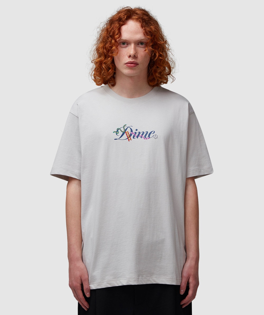 Dime Cursive Snake T-shirt In Cement