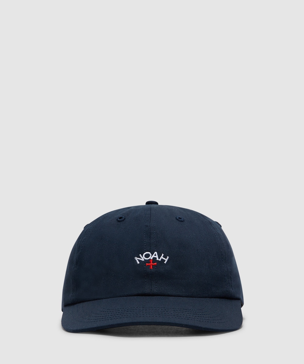 Noah Recycled Denim Core Logo 5 Panel Cap In Navy