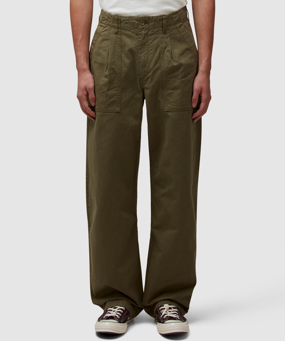 Noah Pleated Fatigue Pant (Army Green - 36) - Size 36, Male