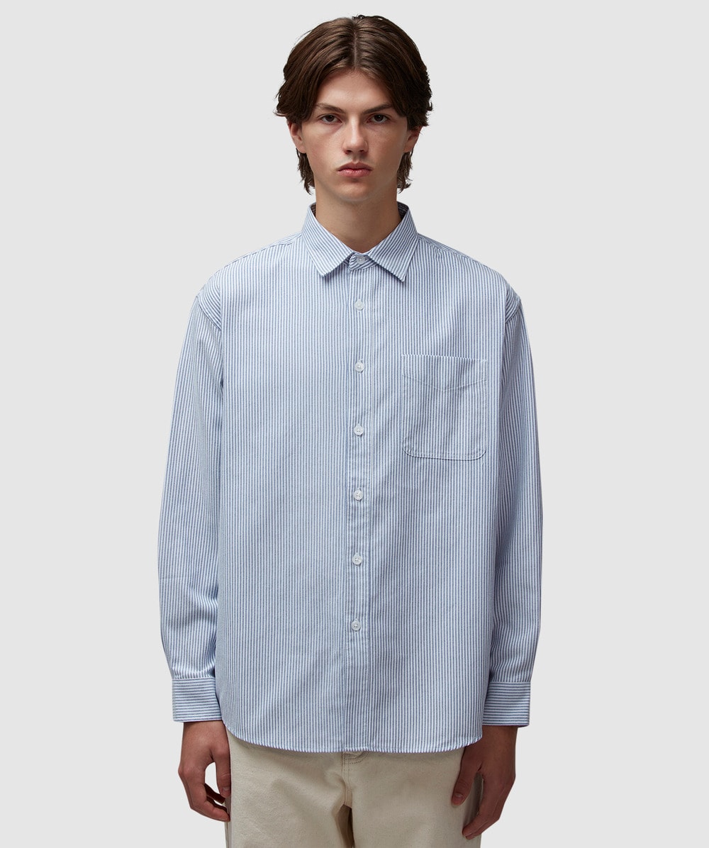 FrizmWORKS Og Stripe Oversized Shirt (Blue - Xl) - Size XL, Male