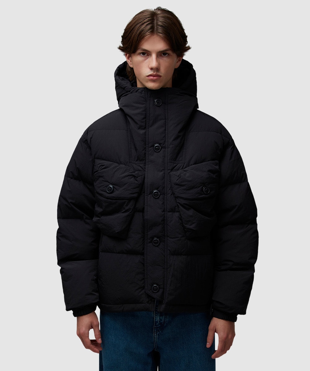 FrizmWORKS Smock puffer down parka jacket BLACK SEVENSTORE