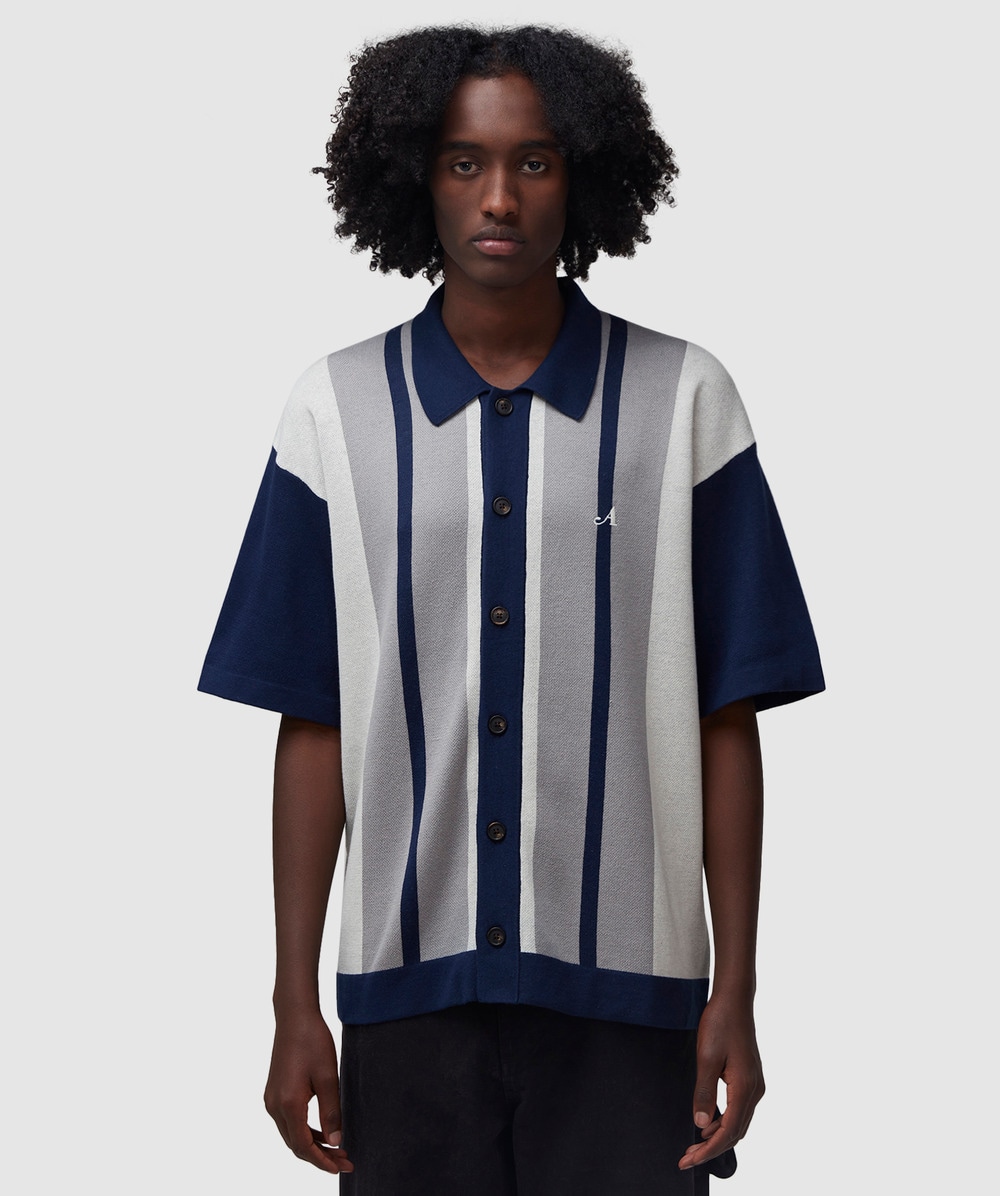 Awake NY Knitted Shirt (Grey - M) - Size M, Male