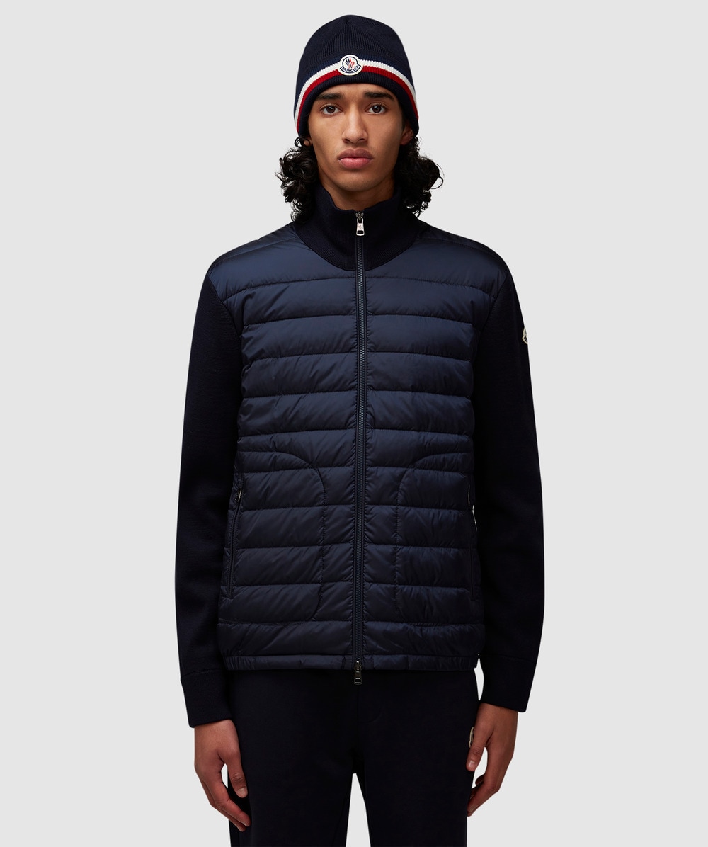 Moncler Down Front Cardigan (Navy - M) - Size M, Male