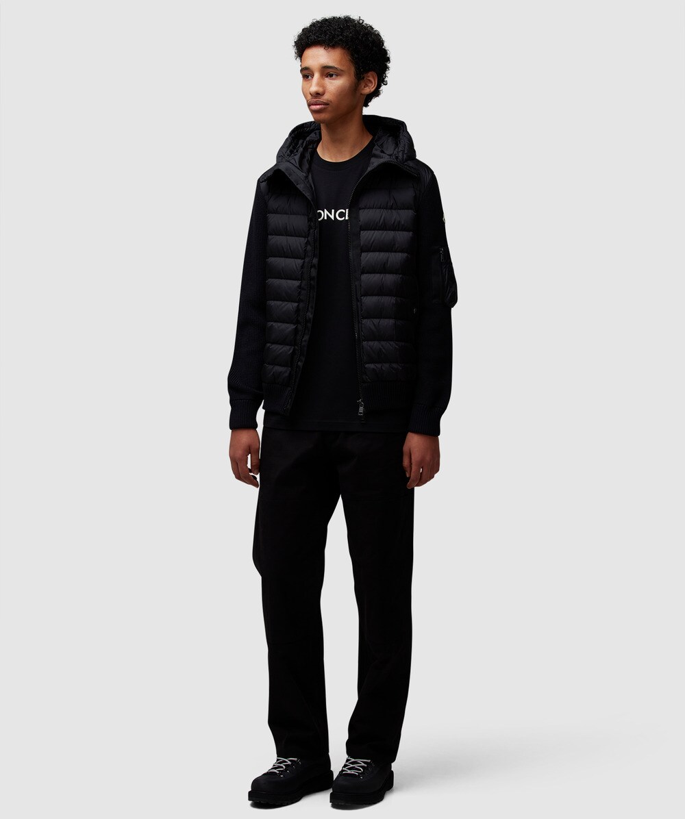 Moncler Padded wool hoodie | BLACK | SEVENSTORE