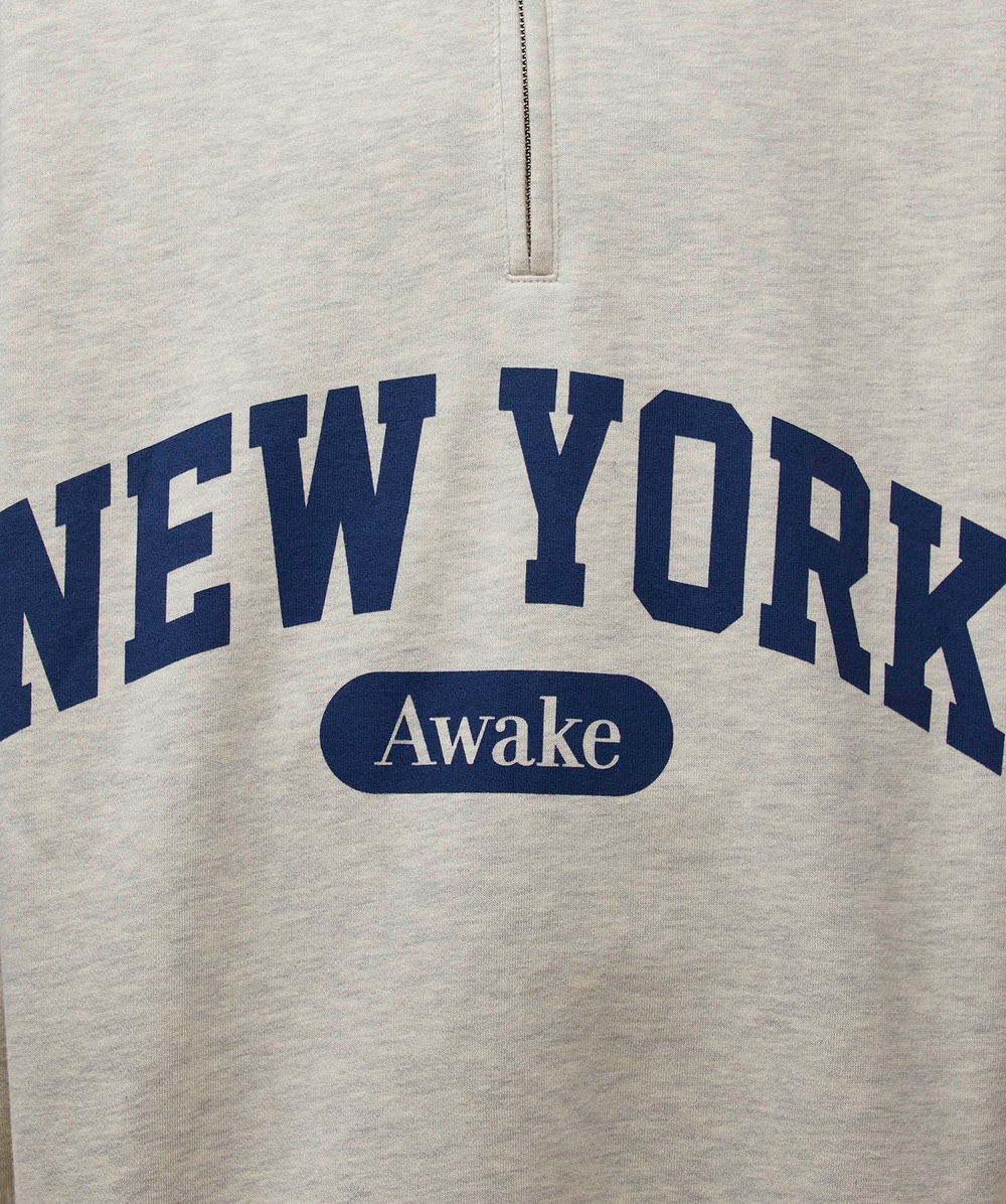 Awake NY Script quarter zip jacket | HEATHER GREY | SEVENSTORE