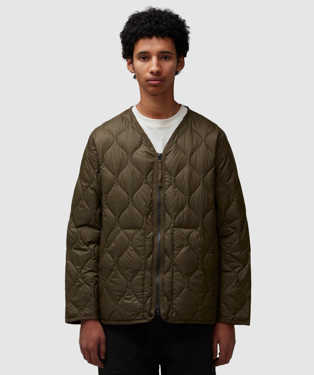 Taion Military V-neck Soft Shell Jacket In D.olive