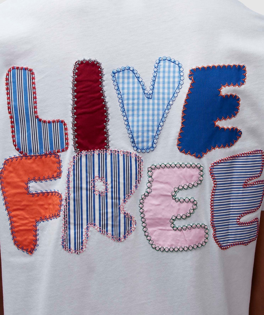 Comme des Garçons SHIRT Live free patch t-shirt | WHITE