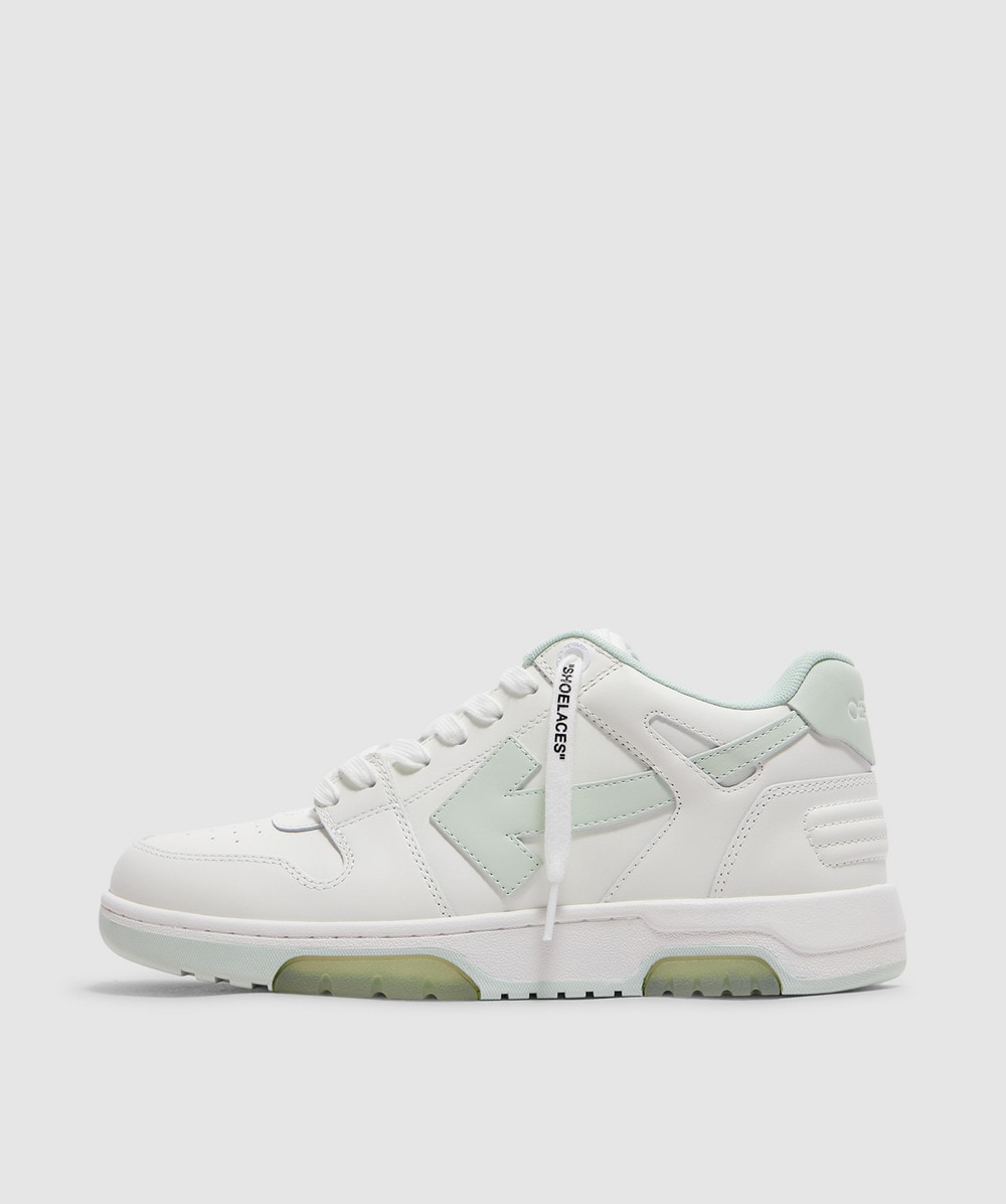 Off White CO Virgil Abloh Out Of Office Leather Sneaker (White - Mint - 41) - Size 41, Unisex